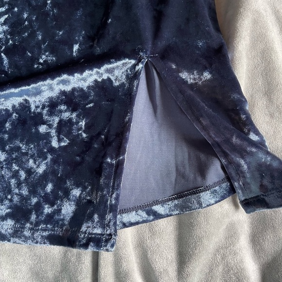 French Connection Midnight Blue Velvet Dress - Picture 3 of 7